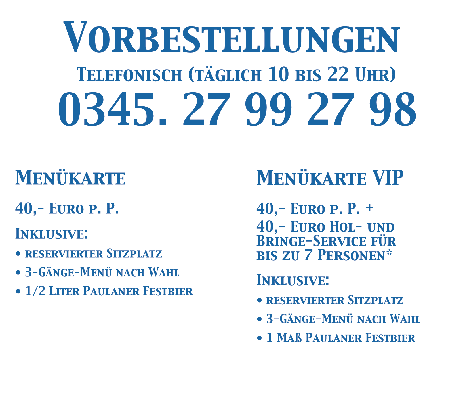Informationen zur Vorbestellung